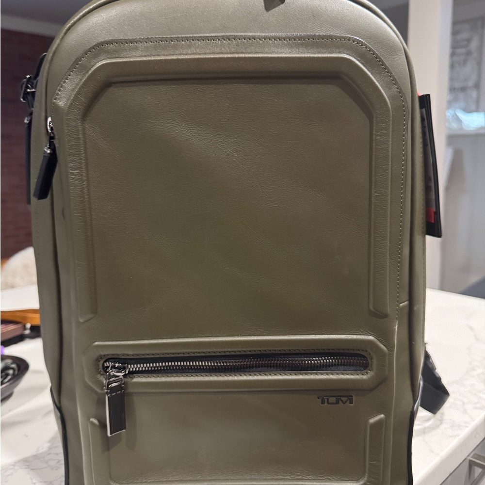 Tumi Green Backpack Modern Design Structured Shape